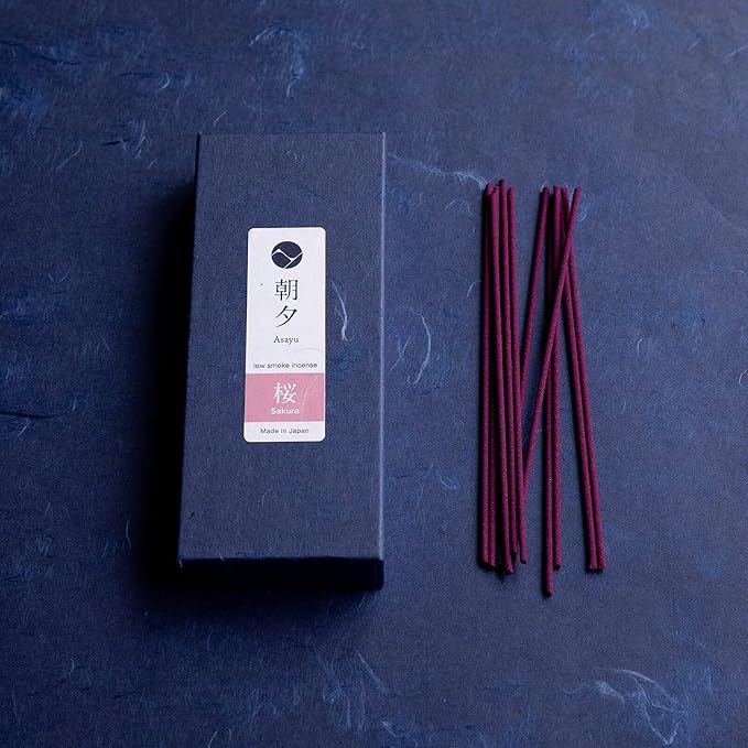 Asayu Japan Incense Sticks with Low Smoke for Morning or Evening Meditation, Relax or Yoga, Made in Japan 40gr - Sakura Cherry Blossom