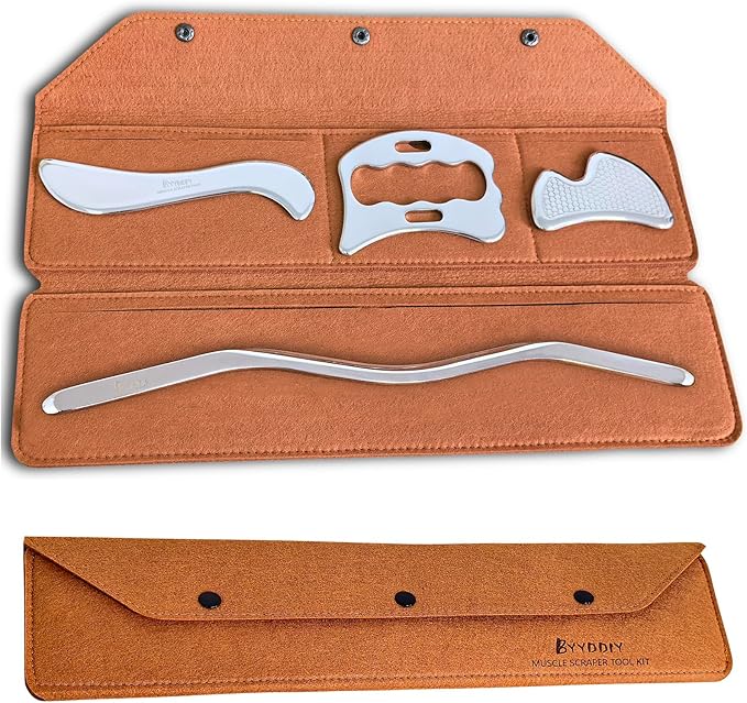 BYYDDIY Stainless Steel Gua Sha Muscle Scraper Tools Kit, Scraping Massage Tool,Massage Scraper Tools for Physical Therapy (M-SDB)