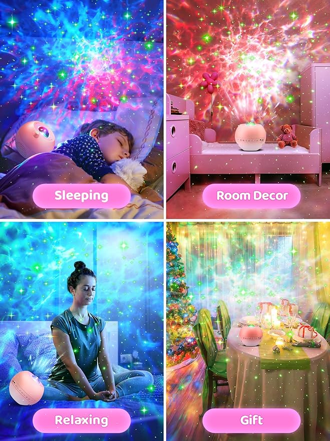 Galaxy Projector for Bedroom, 15 Colors Star Projector Galaxy Light Projector for Bedroom Night Light Projector,15 White Noises Bluetooth Star Lights for Ceiling Projector