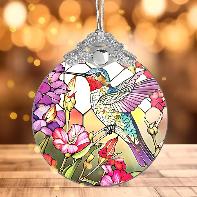 Hummingbird Ornament, 4 Inch Acrylic Ornament Art, Hummingbirds Christmas Ornament, Hummingbird Gifts, Hummingbirds Gifts for Women, 2025 Christmas Ornament