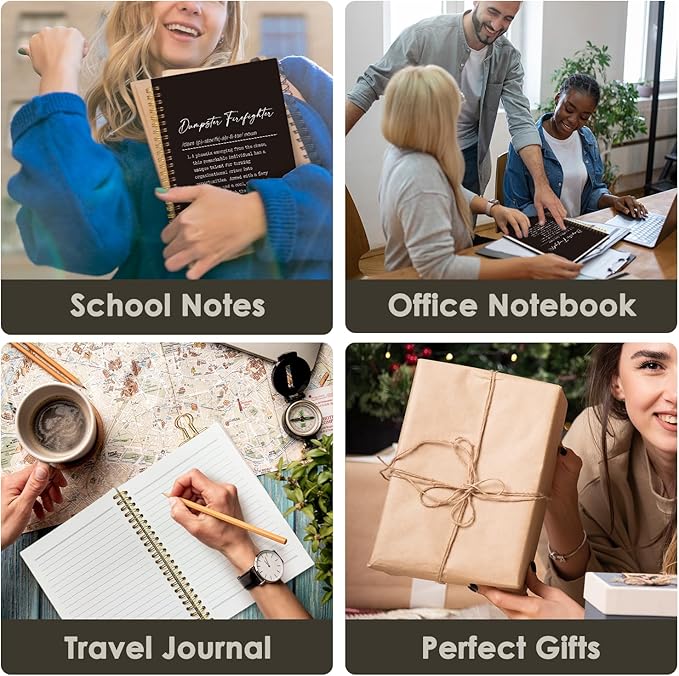 Dumpster Firefighter Notebook – Inspirational Spiral Hardcover Journal for Crisis Managers and Problem Solvers – Funny & Motivational Office Gift 5.5x8.3