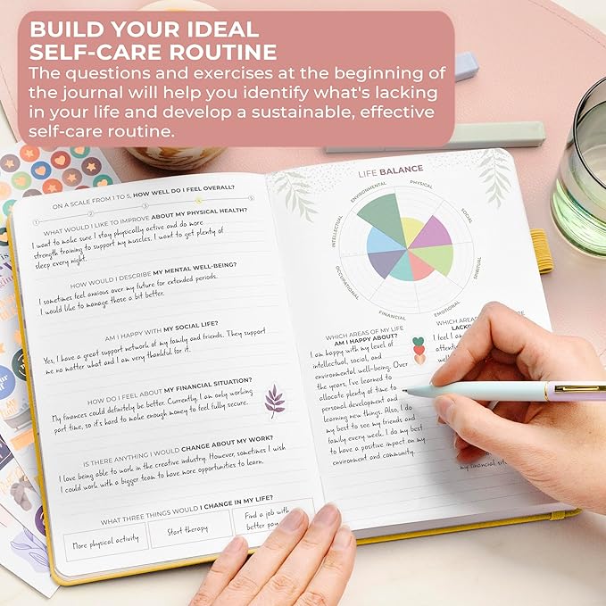 Clever Fox Self-Care Journal Premium – Daily Gratitude & Mental Health Notebook for Women – Reflection & Personal Development Journal (Amber Yellow)