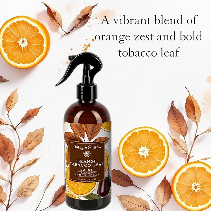 Abbey & Sullivan Linen Spray, Orange Tobacco Leaf, 16 oz.