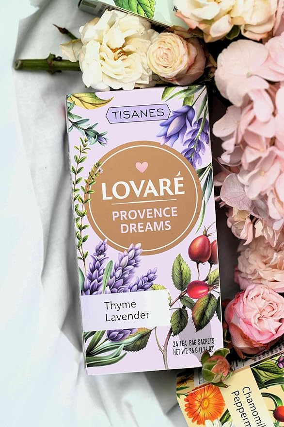 LOVARE Provence Dreams Herbal & Fruit Tea – Elegant Blend with Flowers & Berries – Caffeine-Free, Aromatic & Flavorful – 24 Tea Bags (1.5g Each) (PROVENCE DREAMS)