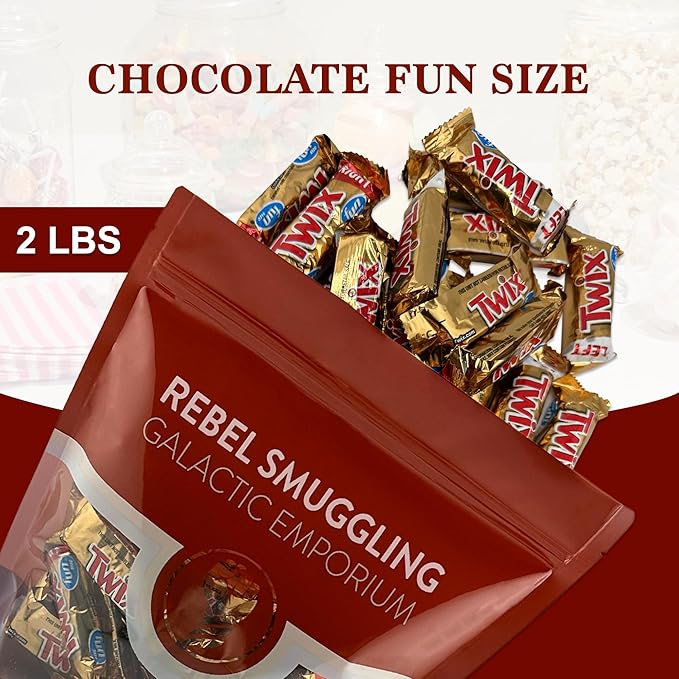 Caramel Chocolate Fun Size Candy Bars Bulk 2LB Bag by Rebel Smuggling Galactic Emporium