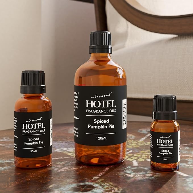 AirScent Spiced Pumpkin Pie Holiday Diffuser Oil - Premium Pumpkin Spice Holiday Fragrance Oil for Ultrasonic and Waterless Diffusers and Crafting - 500ml, 16.9 fl oz Glass Bottle