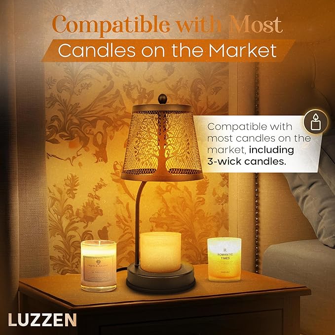 Farmhouse Candle Warmer Lamp Black – Large Flameless & Smokeless Candle Melter lamp with Timer & Adjustable Light,for Aromatic Candles – Zen & Meditation Decor, Lampara para Velas Aromaticas