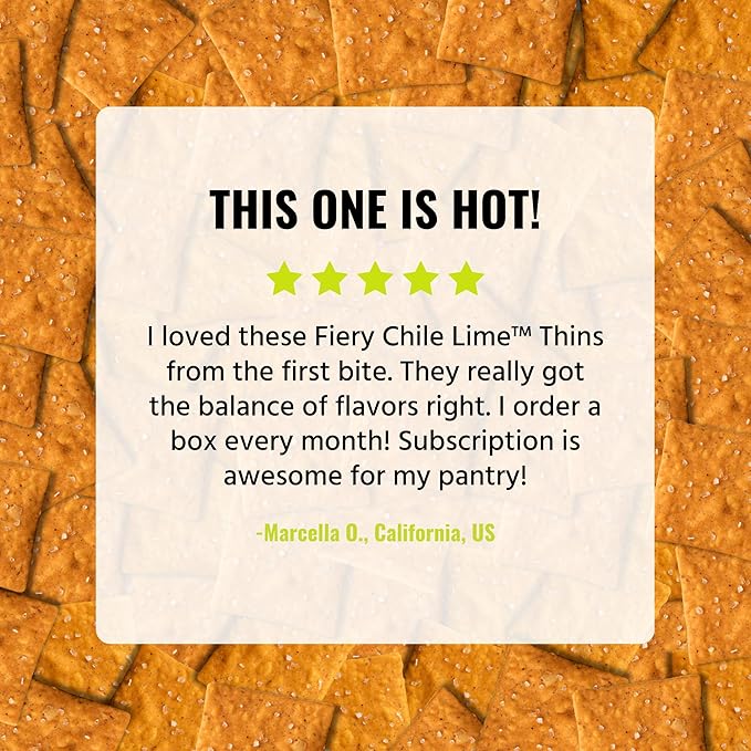 Every Body Eat Snack Thins, Allergen Friendly, Vegan, Gluten Free and Dairy Free (6 Count, Fiery Chile Lime)