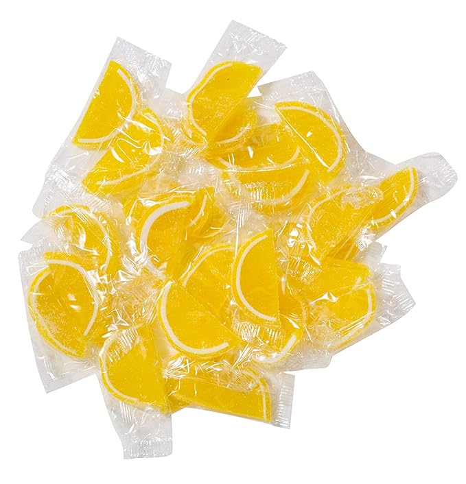 Boston Fruit Slice Individually Wrapped Gourmet Gummy Candy 1lb Box (Lemon)