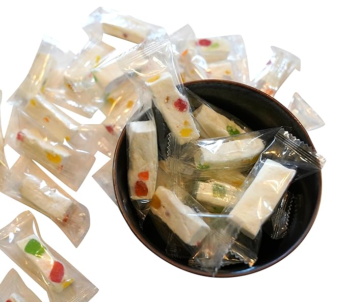 Jube Nougats - 1 lb of Individually Wrapped Fresh Pieces of Soft Nougats with Fruit Flavored Jujubes