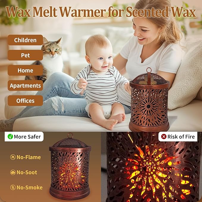 LIFFY Wax Melt Candle Warmer - Electric Melter with Lamp & Timer, Fragrance Warmer, Oil Burner, Aromatherapy Essential for Home & Office, Melt Warmer for Scented Wax Gift & Decor