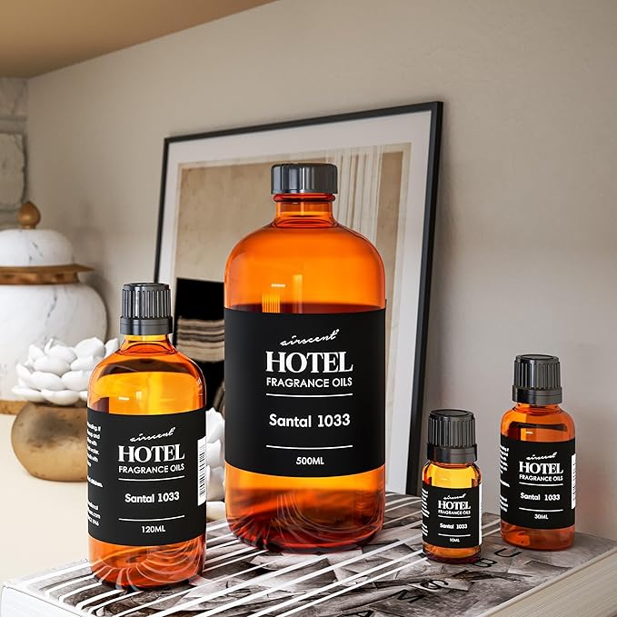AirScent Santal Diffuser Oil No. 1033 - Santal-33-Inspired Perfume Dupe - Premium Fragrance Oil Blend for Ultrasonic and Waterless Diffusers and Crafting - 30 mL, 1 fl oz Glass Bottle with Dropper