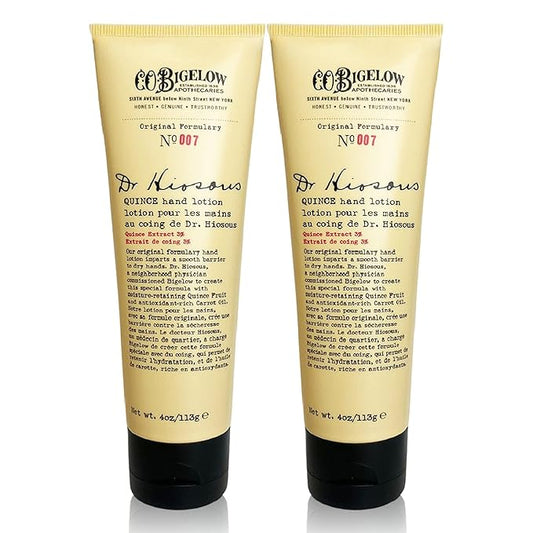 C. O. Bigelow Dr. Hiosous Quince Hand Lotion for Dry Hands, Hand Cream for Women and Men to Soften Dry Cracked Skin, No. 007, 4 fl oz,, Pack of 2