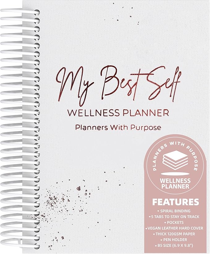 Wellness Journal – Daily Self Care Lifestyle Planner to Support Physical, Mental, & Emotional Health – Guided Prompts Self Love Diary to Practice Gratitude, Reflection, and Goals