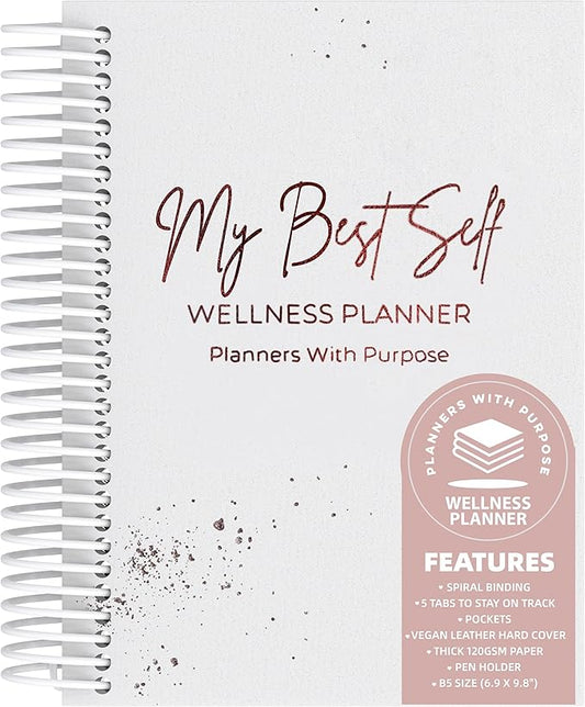 Wellness Journal – Daily Self Care Lifestyle Planner to Support Physical, Mental, & Emotional Health – Guided Prompts Self Love Diary to Practice Gratitude, Reflection, and Goals