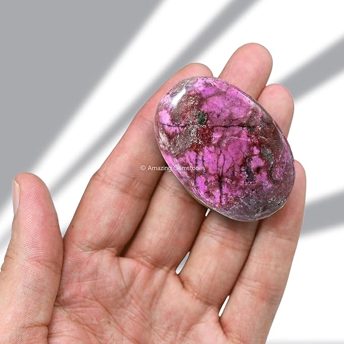 Amazing Gemstone Cobalt Calcite Crystals and Healing Stones - Large Palm Stone Piedra - Crystal for Good Luck, Balanced Positive Energy, Meditation - Unique Stocking Stuffers and Birthday Gifts