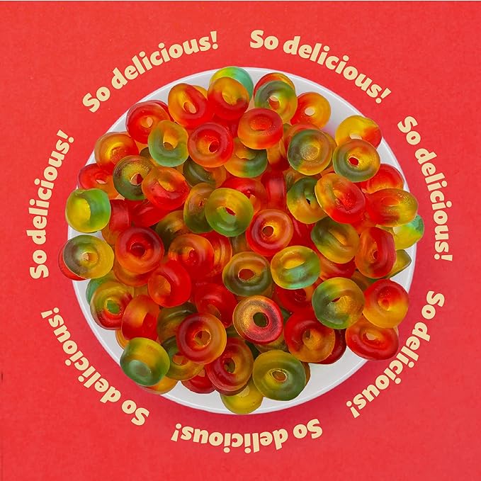 Fruit Gummy Rings Candy | 2-Pound Pack | Tropical Flavors | Mini Size