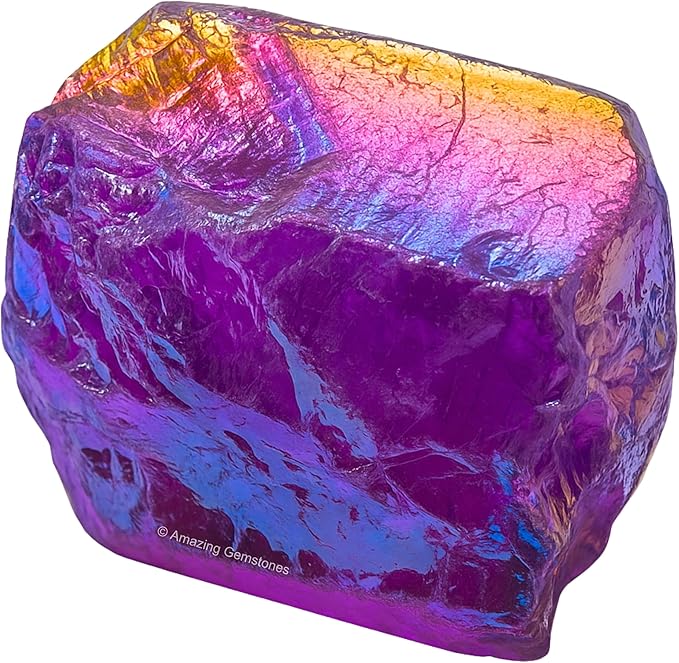 Amazing Gemstone 2 Pieces Amethyst Aura Quartz Raw Crystals and Healing Stones, Natural Rocks for Meditation and DIY Raw Stones and Crystals