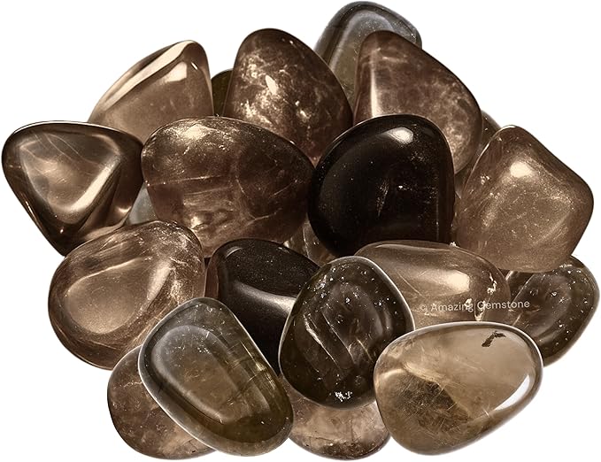 Amazing Gemstone Smoky Quartz Crystals and Healing Stones Tumbled - 1000+ Carats Smoky Quartz Stone, Natural Healing Stones for Energy Balance, Stress Relief - Polished Gems Rocks