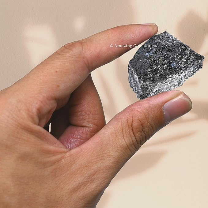 Amazing Gemstone 2 Pieces Larvikite Raw Crystals and Healing Stones, Natural Rocks for Tumbling and DIY Raw Stones and Crystals