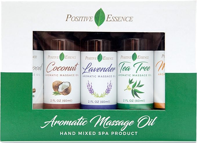 Massage Oil for Massage Therapy – Relaxing Massage Oil Kit, Pure Essential Oils for Skin Care, Jojoba, Sweet Almond, Vitamin E – Body Oil Massage Set