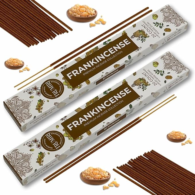 Frankincense Incense Sticks - Incienso de Iglesia - Total 120 Insence-Sticks - 6 Packs of 20 Insense - for Catholic Church Prayer - Inscents - Natural Non Toxic Ingredients - Incents - Incence