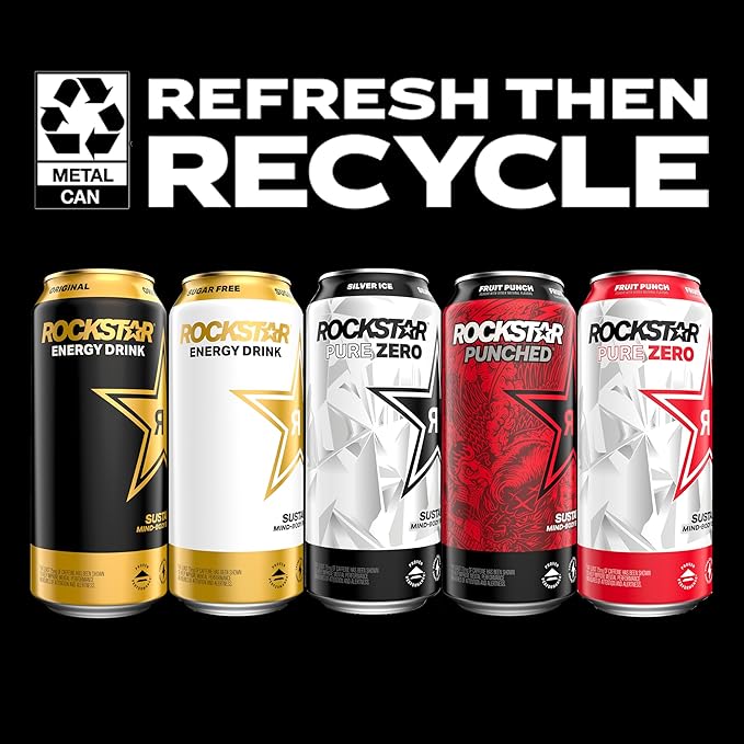 Rockstar Sugar Free Energy Drink, 16 Fl Oz Cans (Pack of 12) (Packaging May Vary)
