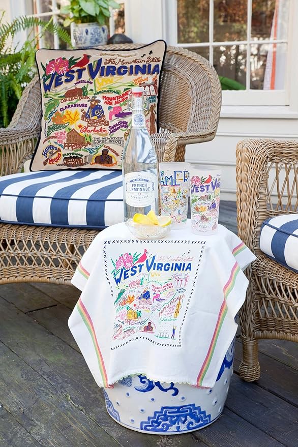 Catstudio West Virginia Embroidered Decorative Throw Pillow