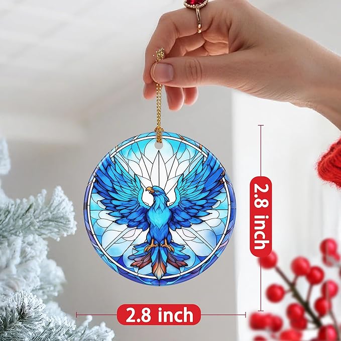 Christmas Ornament, Christmas Decoration, Ceramic-Style Phoenix Ornament, Heirloom Keepsakes, Holiday Ornaments, Holiday Presents, Unique Xmas Gifts, Gift Exchange Ornaments, Gift Idea