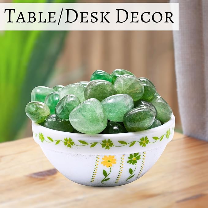 Amazing Gemstone Green Strawberry Quartz Crystals and Healing Stones Tumbled - 1 oz Green Strawberry Quartz Stone, Healing Stones for Energy Balance, Premium Polished Gems Rocks for Meditation