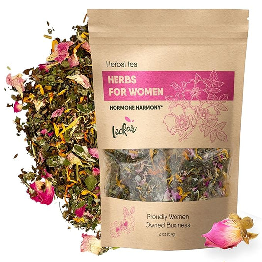 Organic Herbs for Women Herbal Tea Blend with Lemon balm, Raspberry leaf, Calendula, Rose, St. John's wort (Herbal Tea)