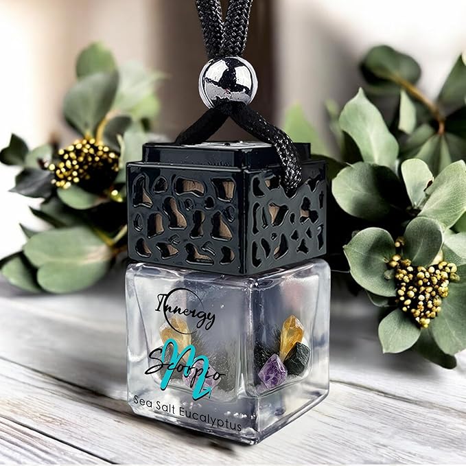 Innergy Scorpio Zodiac Crystal Infused Car Air Freshener - Portable 8 ml. Hanging Essential Oil Diffuser for Vehicle, Long-Lasting Fragrance, Eco-Friendly Design, Freshness On The Go!