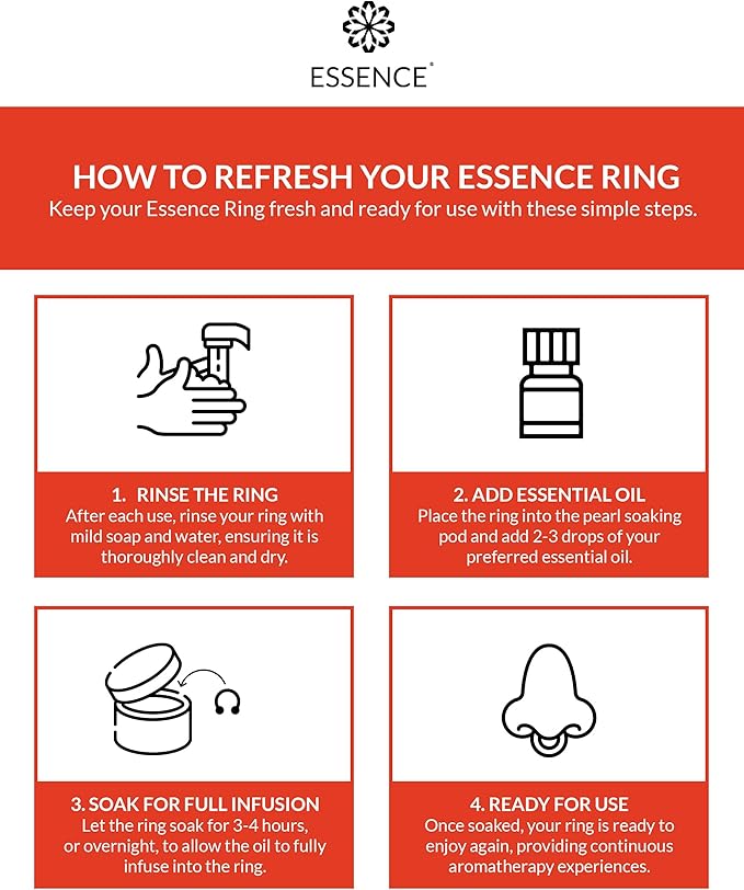 Essence Wearable Aromatherapy Nasal Diffuser – Grapefruit Essential Oil Nose Ring Silicone Inhaler for Stress & Mood Support - Made in USA & Travel-Friendly