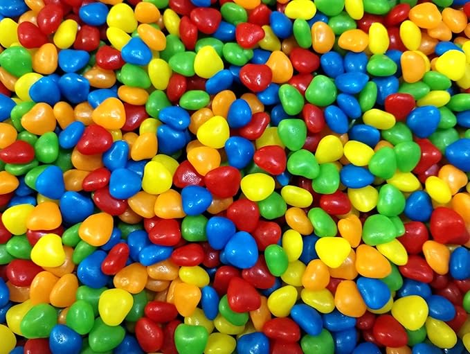 Assorted Fruit Flavored Mini Heart Candy - 2 lbs of Fresh Red Yellow Blue Green Orange Crunchy Bite Size Sweet Hard Candy