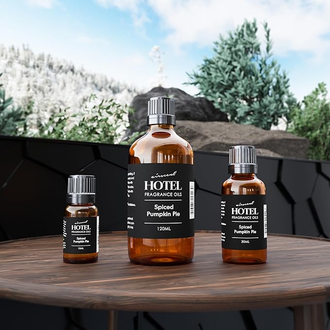 AirScent Spiced Pumpkin Pie Holiday Diffuser Oil - Premium Pumpkin Spice Holiday Fragrance Oil for Ultrasonic and Waterless Diffusers and Crafting - 120ml, 4 fl oz Glass Dropper Bottle