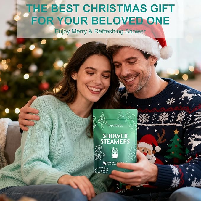 Shower Steamers Aromatherapy - 18 Pack Shower Bombs Birthday Christmas Gifts for Women Men, Eucalyptus for Shower, Nasal Relief,Self Care Spa Gifts for Women - Eucalyptus & Mint