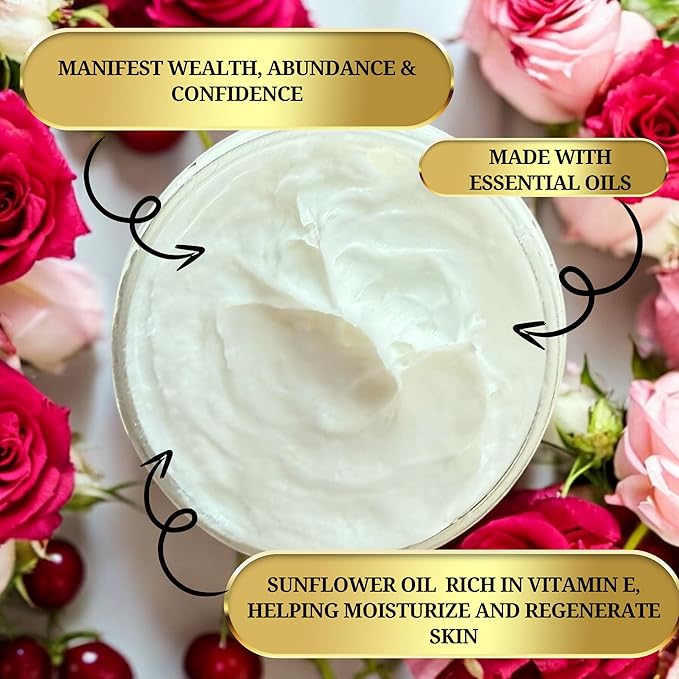 Boss B$tch Body Butter – Ultra-Hydrating Natural Moisturizer with Sunflower Oil, Vitamin E & Shea Butter – Nourish & Empower Your Skin with Bold Confidence – Vegan & Paraben-Free