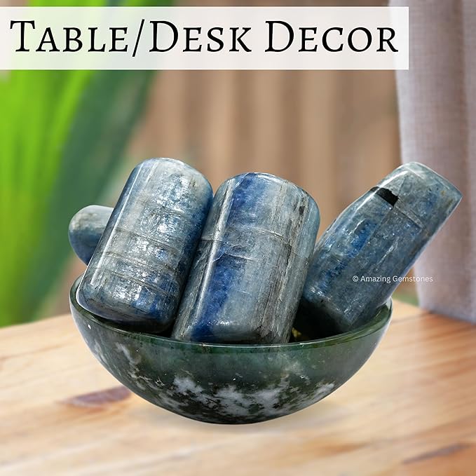 Amazing Gemstone Kyanite Crystals and Healing Stones Tumbled - 1 oz Kyanite Stone Gem Stones, Natural Healing Stones for Energy Balance, Stress Relief - Premium Polished Gems Rocks for Meditation