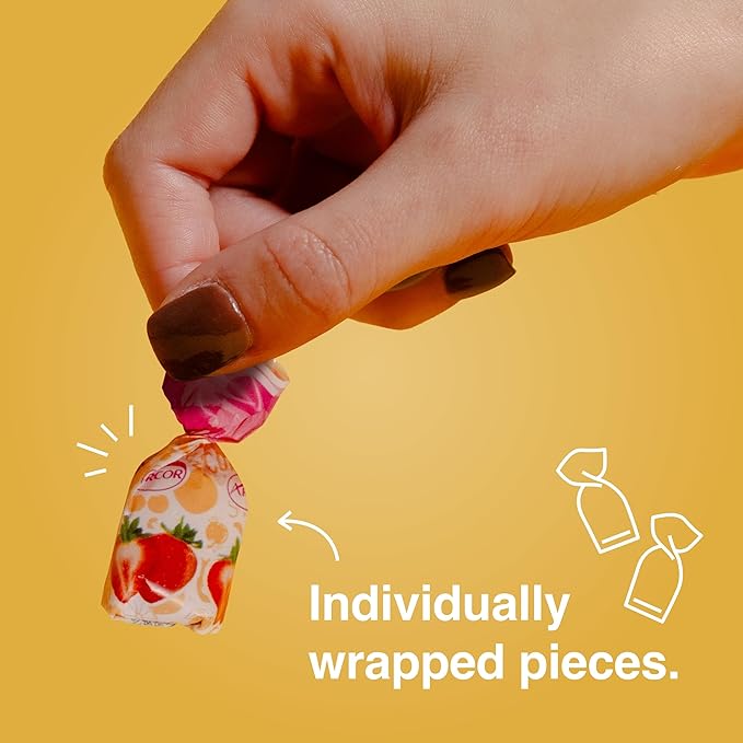 Assorted Fruit Hard Candy Individually Wrapped by Cambie, 12 lbs of Fruit Candy with a Deliciously Sweet Hard Exterior with a Soft, Decadent Filled Center