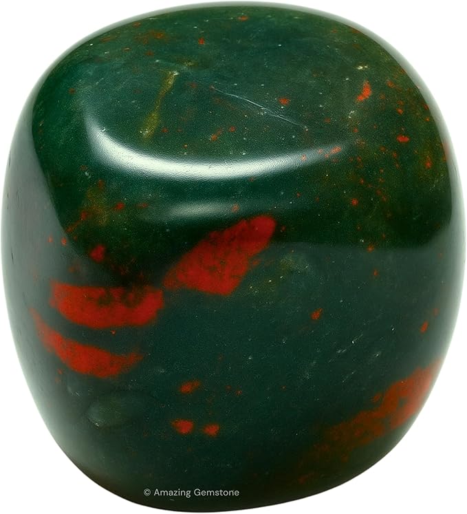 Amazing Gemstone Bloodstone Crystals & Healing Stones Tumbled - 1 oz Bloodstone Stone Gem Stones, Natural Healing Energy Balance, Stress Relief - Premium Polished Gems Rocks for Meditation & Wellness
