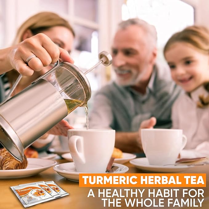 HERBOGANIC Turmeric Herbal Tea - Digestion Support and Immune Boost | Refreshing and Delicious Blend | Natural Ingredients | 20 Tea Bags