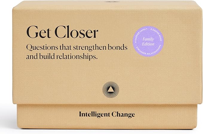 Intelligent Change Get Closer: Family Bonding Question Card Game, Conversation Starters with Fun Questions & Activities, Fun Talking Card Game for Families, Icebreaker Card Deck, 100 Question Cards