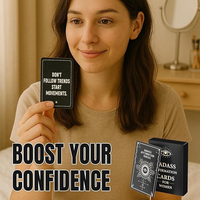 52 Positive Badass Affirmation Cards for Daily Inspiration and Mindfulness – Self Care Motivation Deck, Perfect Inspirational Gift for Women & Coworks