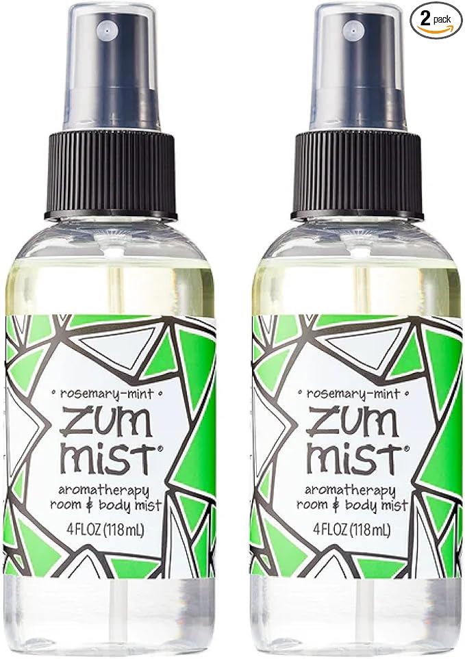 Indigo Wild Zum Mist Room & Body Spray - Aromatherapy Essential Oil Spray - Natural Body Mist & Room Spray - Rosemary-Mint Scent - 4 fl oz (2 Pack)