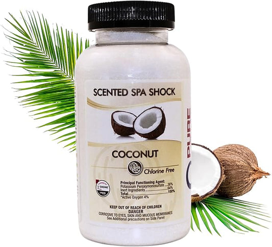 Coconut Aromatherapy Spa Shock Granules | Non-Chlorine Oxidizer for Spa & Hot Tub | Compatible with Bromine & Chlorine Tablets | Neutralizes Odors & Enhances Water Clarity, 2 lbs (Pack of 1)