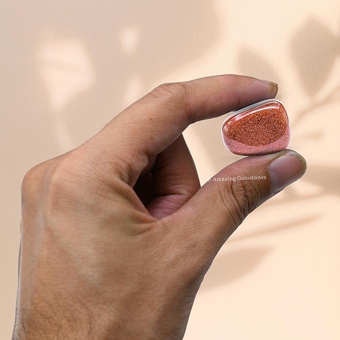 Amazing Gemstone Red Goldstone Crystals and Healing Stones Tumbled - 1000+ Carats Red Goldstone Stone, Natural Healing Stones for Energy Balance, Stress Relief - Premium Polished Gems Rocks