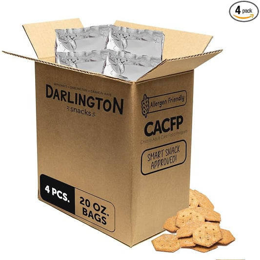 Appleways Veggie Crispy Crackers, Healthy All-Natural Vegetable Whole Grain Snack Crackers, Individually Wrapped in 4 Packs (20 oz Each), Bulk Kosher Wheat Snack, Kid-Friendly, Made in USA