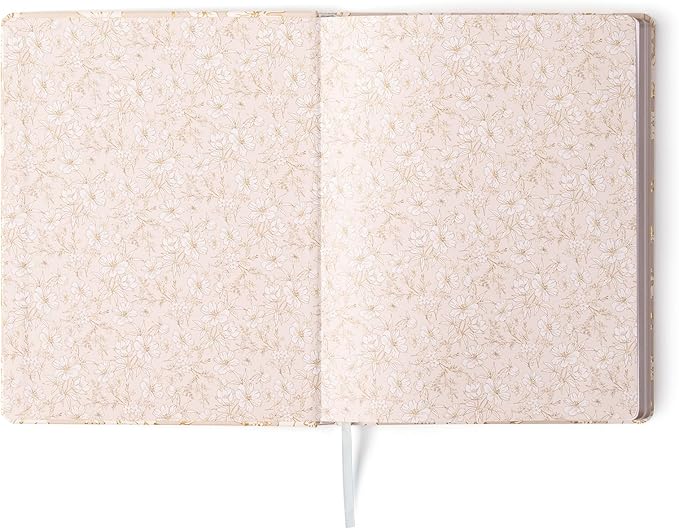 Eccolo Large Lined Journal Notebook, Hardbound Cover, Writing Journal, 256 Ruled Pages, Gilded Edge, Ribbon Bookmark, Lay Flat, Desk Size for Work or School (Delicate Floral, 8x10 inches)