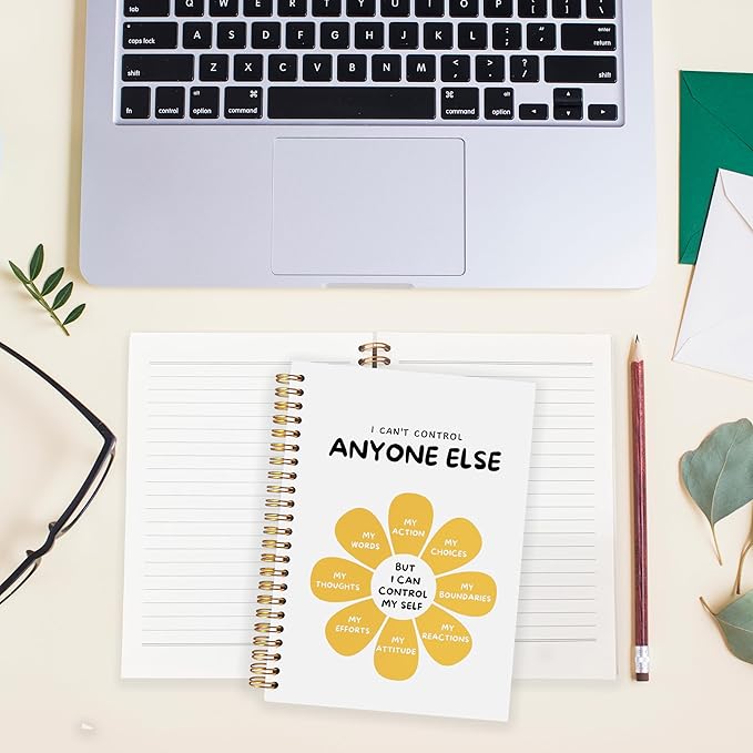 BearCake Mental Health Gifts, Self Control Mental Health Journal, Therapy Journal for Mental Health, Inspirational Notebooks, Mental Health Journal for Women, Hardcover Spiral Notebook 5.5x8.3