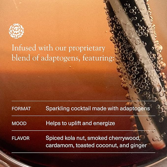 Aplós Arise Canned Kola Fashioned Non-Alcoholic Cocktail, Formulated with Adaptogens to Help with Mood Boosting, Low Calorie, No Added Sugar Beverage (8.5 fl oz. 12-pack)